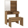 Juego de tocador con LED madera contrachapada roble marrón de vidaXL, Tocadores para dormitorios - Ref: Foro24-3114114, Preci...