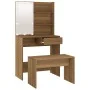 LED oak brown plywood vanity set by vidaXL, Bedroom Dressers - Ref: Foro24-3114114, Price: 102,22 €, Discount: %