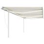 Toldo automático con LED sensor de viento crema 6x3 m