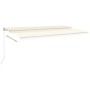 Toldo automático con LED sensor de viento crema 6x3 m