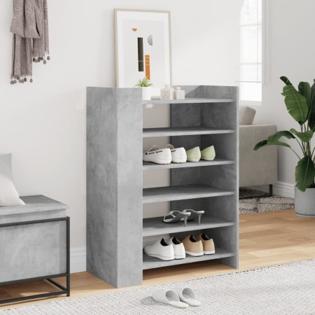 Mueble zapatero madera ingeniería gris hormigón 74,5x37,5x100cm