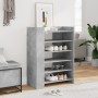 Mueble zapatero madera ingeniería gris hormigón 74,5x37,5x100cm