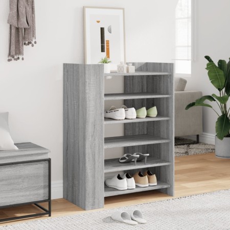 Mueble zapatero madera ingeniería gris Sonoma 74,5x37,5x100 cm