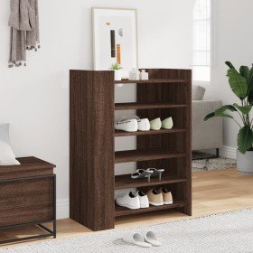 Mueble zapatero madera ingeniería marrón roble 74,5x37,5x100 cm
