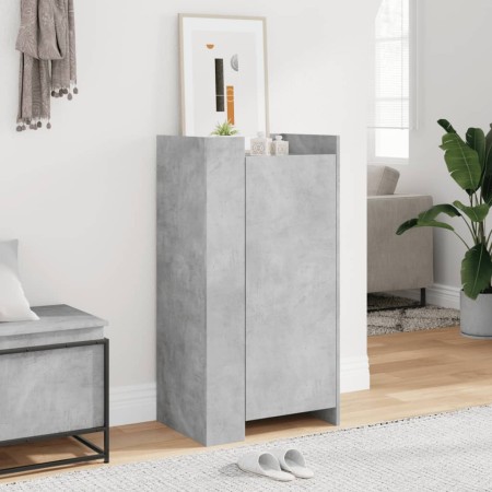 Mueble zapatero madera ingeniería gris hormigón 52x37,5x100 cm