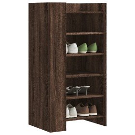 Mueble zapatero madera de ingenería marrón roble 52x37,5x100 cm