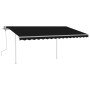 Toldo manual retráctil con postes gris antracita 4x3,5 m en Toldos | Comprar online en Foro24