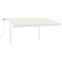 Toldo manual retráctil con LED crema 4x3,5 m