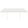 Toldo manual retráctil con LED crema 4x3,5 m