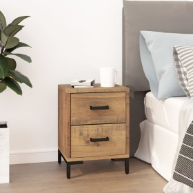 Mesita de noche madera maciza de pino marrón 36x30x45 cm de vidaXL, Mesitas de noche - Ref: Foro24-349911, Precio: 108,26 €