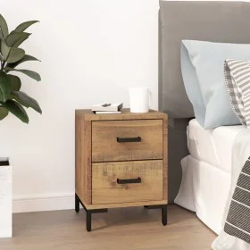 Solid brown pine wood bedside table 36x30x45 cm by vidaXL, Nightstands - Ref: Foro24-349911, Price: 102,64 €, Discount: %