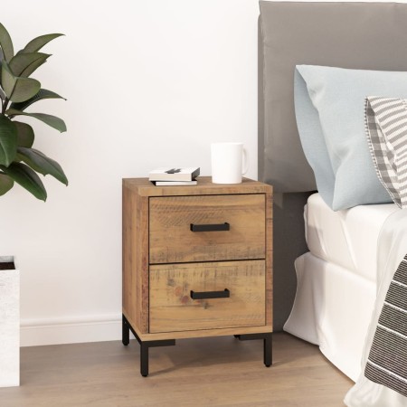 Solid brown pine wood bedside table 36x30x45 cm by vidaXL, Nightstands - Ref: Foro24-349911, Price: 108,26 €, Discount: %