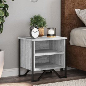 Mesitas de noche 2 uds madera ingeniería gris Sonoma 40x30x40cm en Mesitas de noche | Comprar online en Foro24
