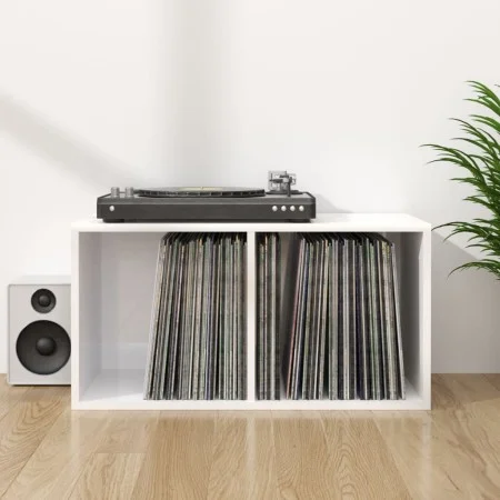 Caja para discos vinilo madera contrachapada blanco 71x34x36cm de vidaXL, Almacenamiento para CD y DVD - Ref: Foro24-800123, ...