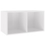 Caja para discos vinilo madera contrachapada blanco 71x34x36cm