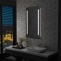 Espejo de pared de baño con LED y estante 60x100 cm