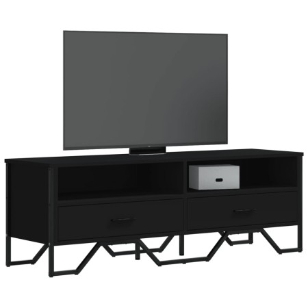 Mueble de TV madera de ingeniería negro 122x34x41 cm