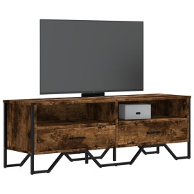 Mueble de TV madera de ingeniería roble ahumado 122x34x41 cm Mueble de TV madera de ingeniería roble ahumado 122x34x41 cm