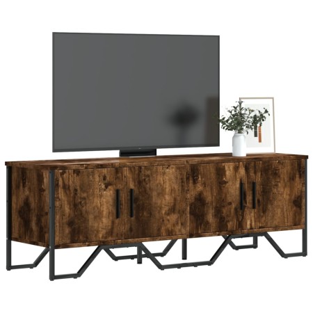 Mueble de TV madera de ingeniería roble ahumado 122x34x41 cm