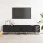 Mueble de TV madera de ingeniería negro 180x34x41 cm