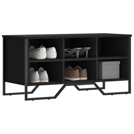 Mueble zapatero madera de ingeniería negro 90x38x45,5 cm