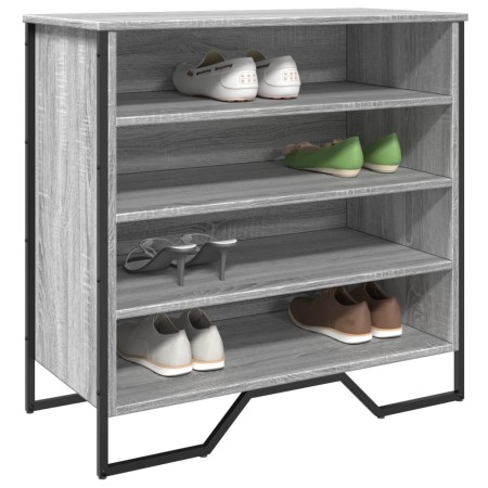 Zapatero de madera de ingeniería gris Sonoma 80x38x78 cm