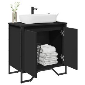 Armario para lavabo de baño madera ingeniería negro 60x35x60 cm Armario para lavabo de baño madera ingeniería negro 60x35x60 cm