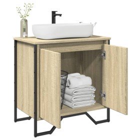 Armario lavabo baño madera ingeniería roble Sonoma 60x35x60 cm en Muebles de baño | Comprar online en Foro24