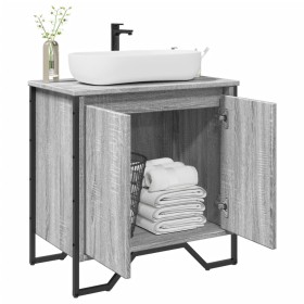 Armario lavabo baño madera ingeniería gris Sonoma 60x35x60 cm Armario lavabo baño madera ingeniería gris Sonoma 60x35x60 cm
