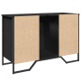 Armario de lavabo de baño madera ingeniería negro 91x35x60 cm