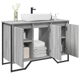Armario lavabo baño madera ingeniería gris Sonoma 91x35x60 cm Armario lavabo baño madera ingeniería gris Sonoma 91x35x60 cm