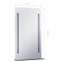 Espejo de pared de baño con LED y estante 60x100 cm