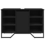 Armario de lavabo de baño madera ingeniería negro 91x35x60 cm