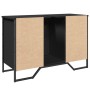 Armario de lavabo de baño madera ingeniería negro 91x35x60 cm