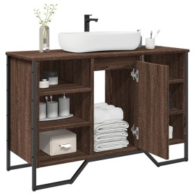 Armario lavabo baño madera ingeniería marrón roble 91x35x60 cm Armario lavabo baño madera ingeniería marrón roble 91x35x60 cm