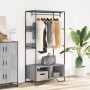 Armario de madera de ingeniería gris Sonoma 90x50x180 cm en Organizadores de vestidores y perchas de barra | Comprar online en F