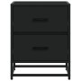 Mesita de noche madera ingeniería negro 40x31x50 cm