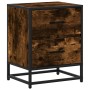 Mesita de noche madera de ingeniería roble ahumado 40x31x50 cm
