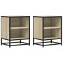 Mesitas noche 2uds madera ingeniería roble sonoma 40x31x50cm