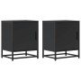 Mesitas de noche 2uds madera ingeniería negro 40x31x50 cm metal en Mesitas de noche | Comprar online en Foro24