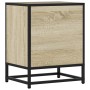 Mesita de noche madera ingeniería roble sonoma 40x31x50cm metal en Mesitas de noche | Comprar online en Foro24