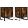 Mesitas noche 2 uds madera ingeniería roble ahumado 40x31x50 cm en Mesitas de noche | Comprar online en Foro24