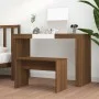 Taburete de tocador contrachapada marrón roble 70x35x45 cm de vidaXL, Bancos de tocador - Ref: Foro24-820525, Precio: 27,55 €...
