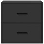 Mesitas de noche de pared 2 unidades negra 40x31x39,5 cm