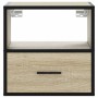 Mesitas de noche de pared 2 unidades roble Sonoma 40x31x39,5 cm