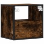 Mesitas de noche pared 2 uds color roble ahumado 40x31x39,5 cm