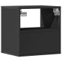 Mesitas de noche de pared 2 unidades negra 40x31x39,5 cm