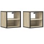 Mesitas de noche de pared 2 unidades roble Sonoma 40x31x39,5 cm en Mesitas de noche | Comprar online en Foro24