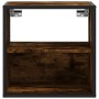 Mesitas de noche pared 2 uds color roble ahumado 40x31x39,5 cm