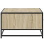 Mesa de centro madera ingeniería metal roble Sonoma 90x57x35 cm en Mesas de centro | Comprar online en Foro24